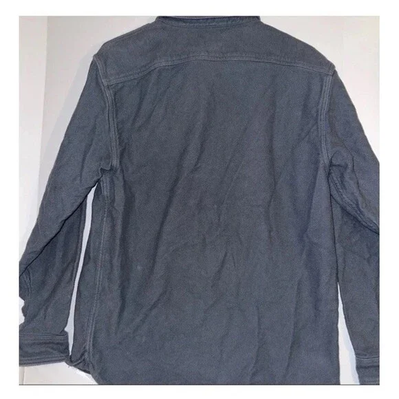 Everlane Men's L Heavyweight Overshirt Shacket Slate Blue Long Sleeve Button Up - Picture 7 of 8